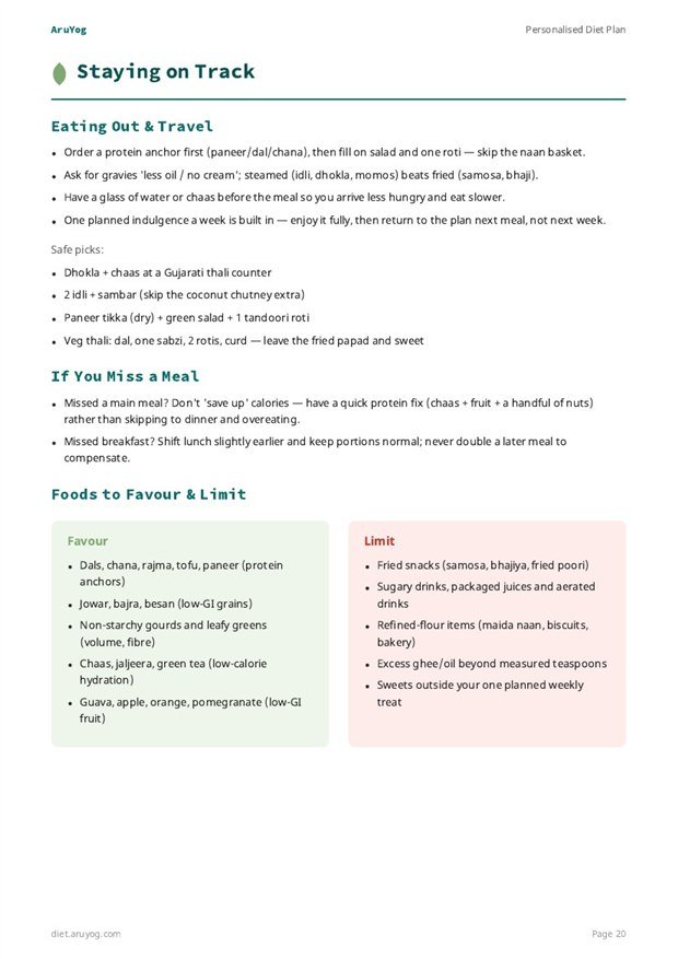 Foods to favour and limit